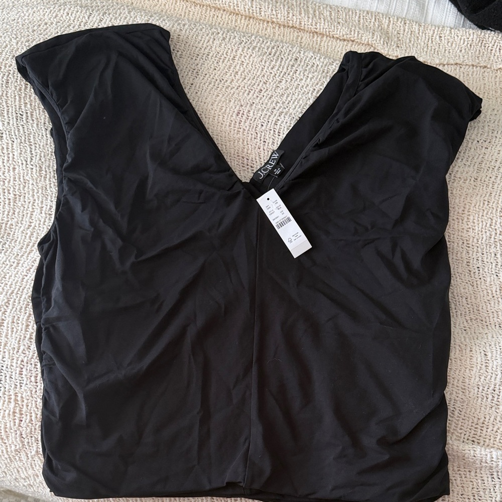 J. Crew Black V-Neck Blouse